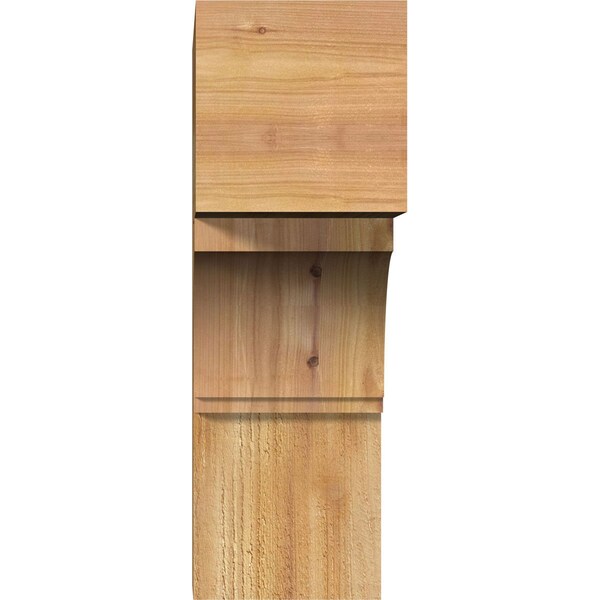 Imperial Block Rough Sawn Bracket, Western Red Cedar, 6W X 18D X 18H